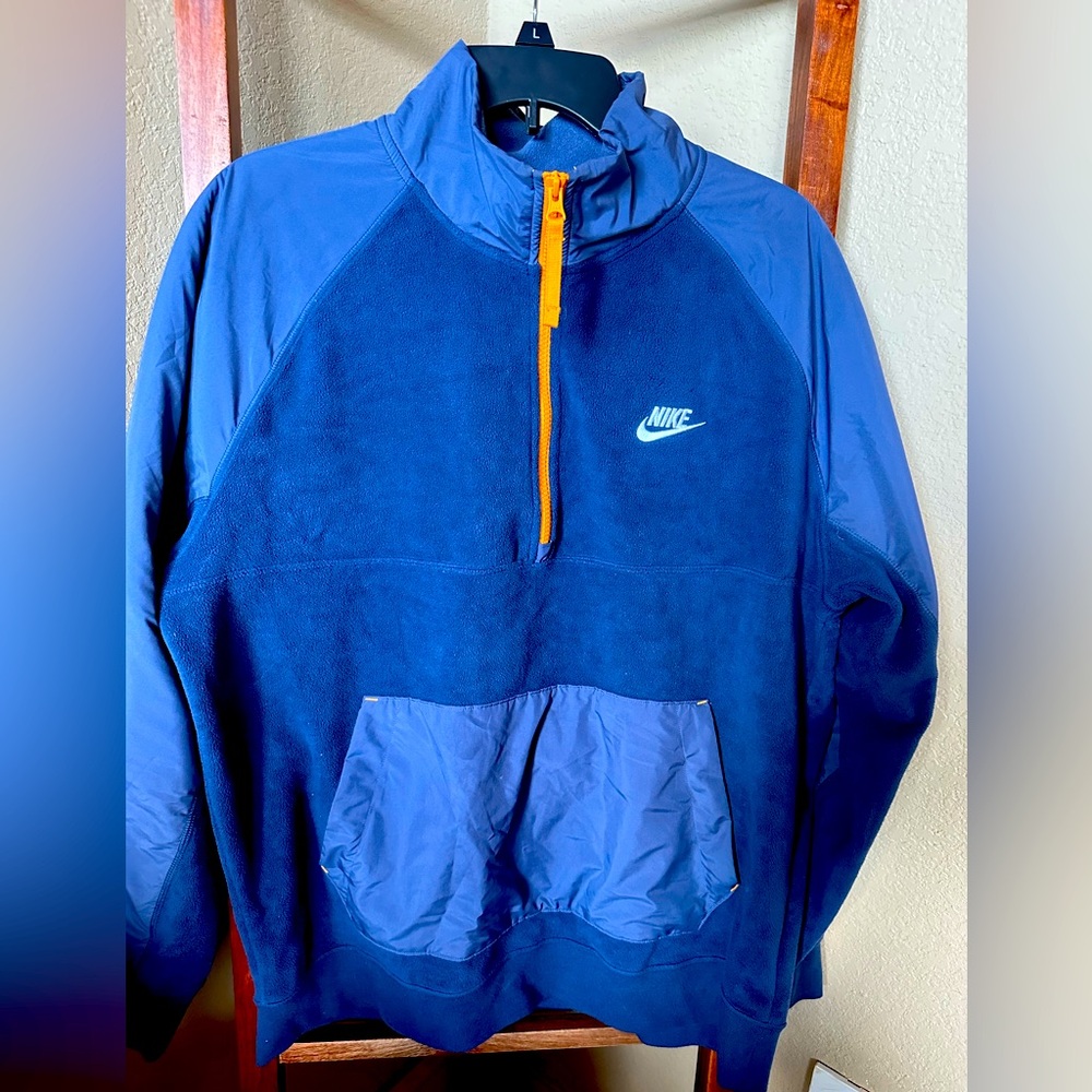 Large Nike Blue and Orange Zipper Pullover